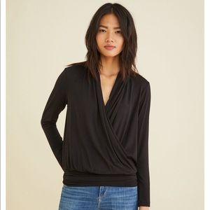 Amour vert Angela drape top size large black